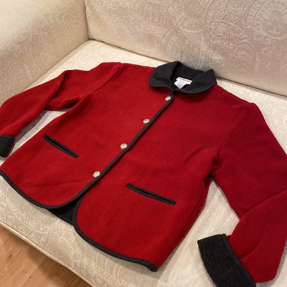Bonnie & Norma Red and Gray Wool Blend Jacket - Picture 12 of 16